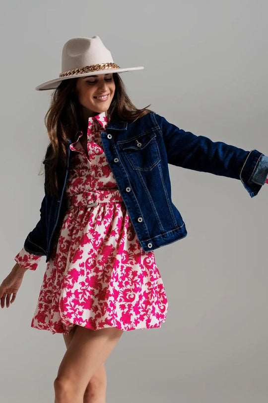 Basic Stretch Denim Jacket in Dark Wash - Jackets
