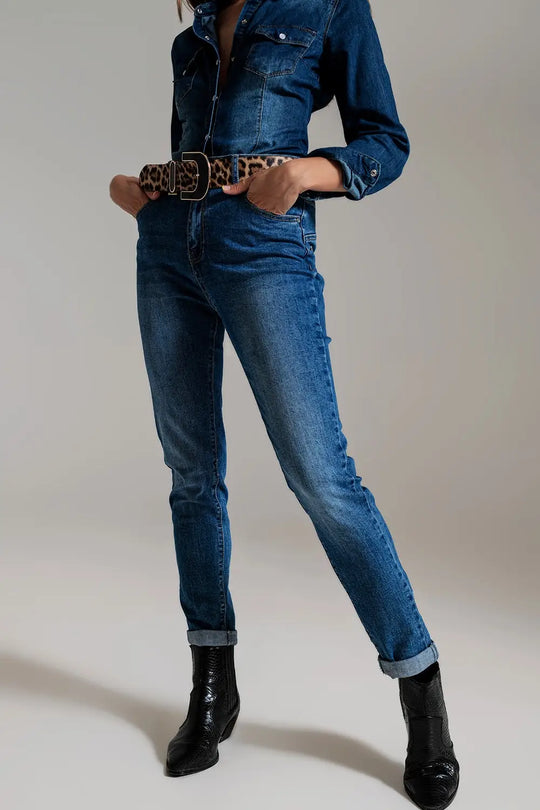 skinny High waisted Jeans in mid Wash