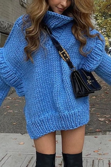 Oversized Chunky Knit Turtleneck Sweater