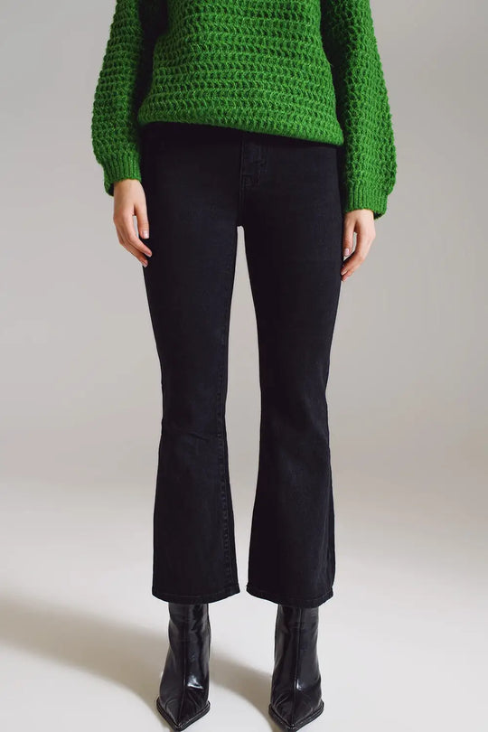 High waist flare jeans in black - Colored Jeans