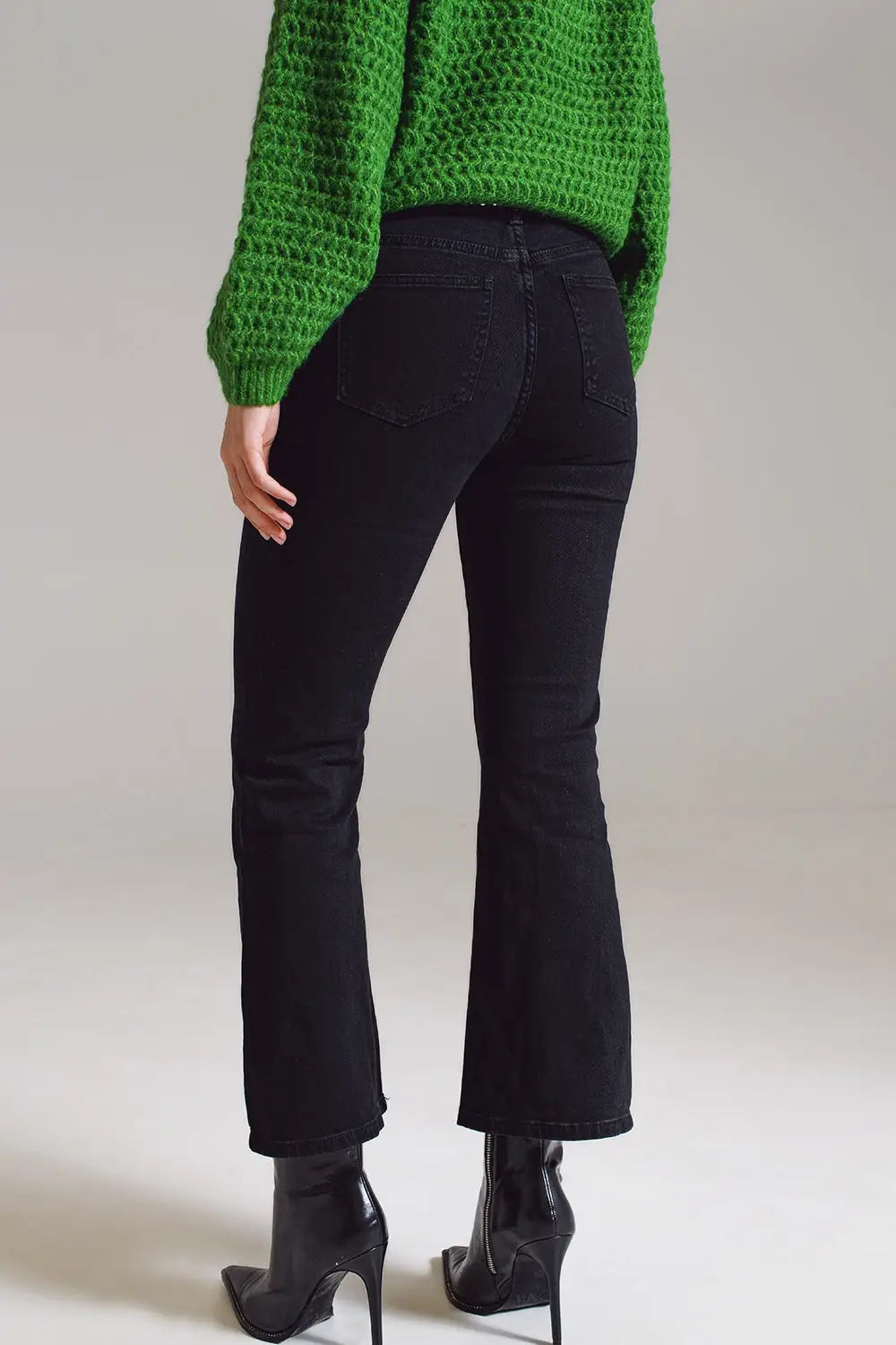 High waist flare jeans in black - Colored Jeans