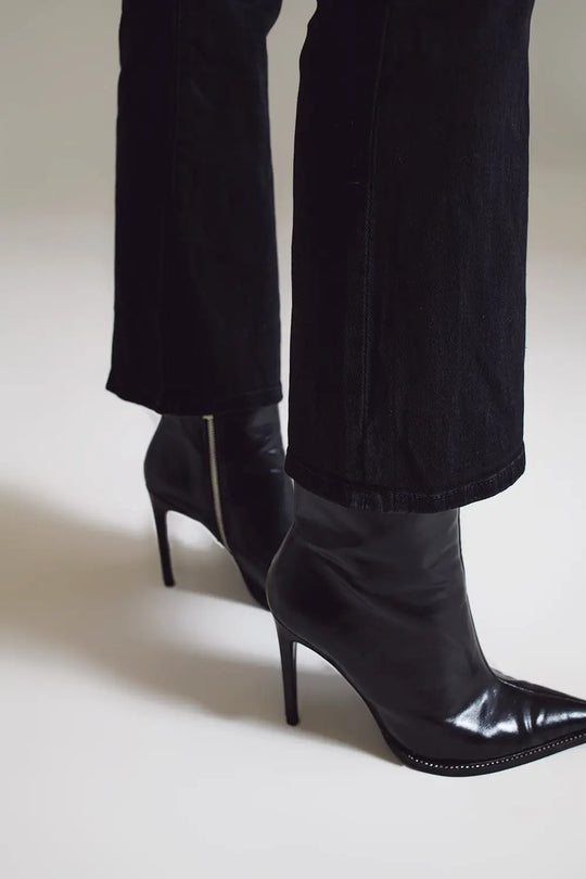 High waist flare jeans in black - Colored Jeans