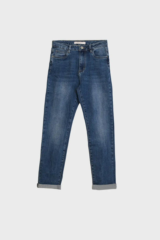 High waisted Skinny Jeans in Dark Wash With Five Pockets