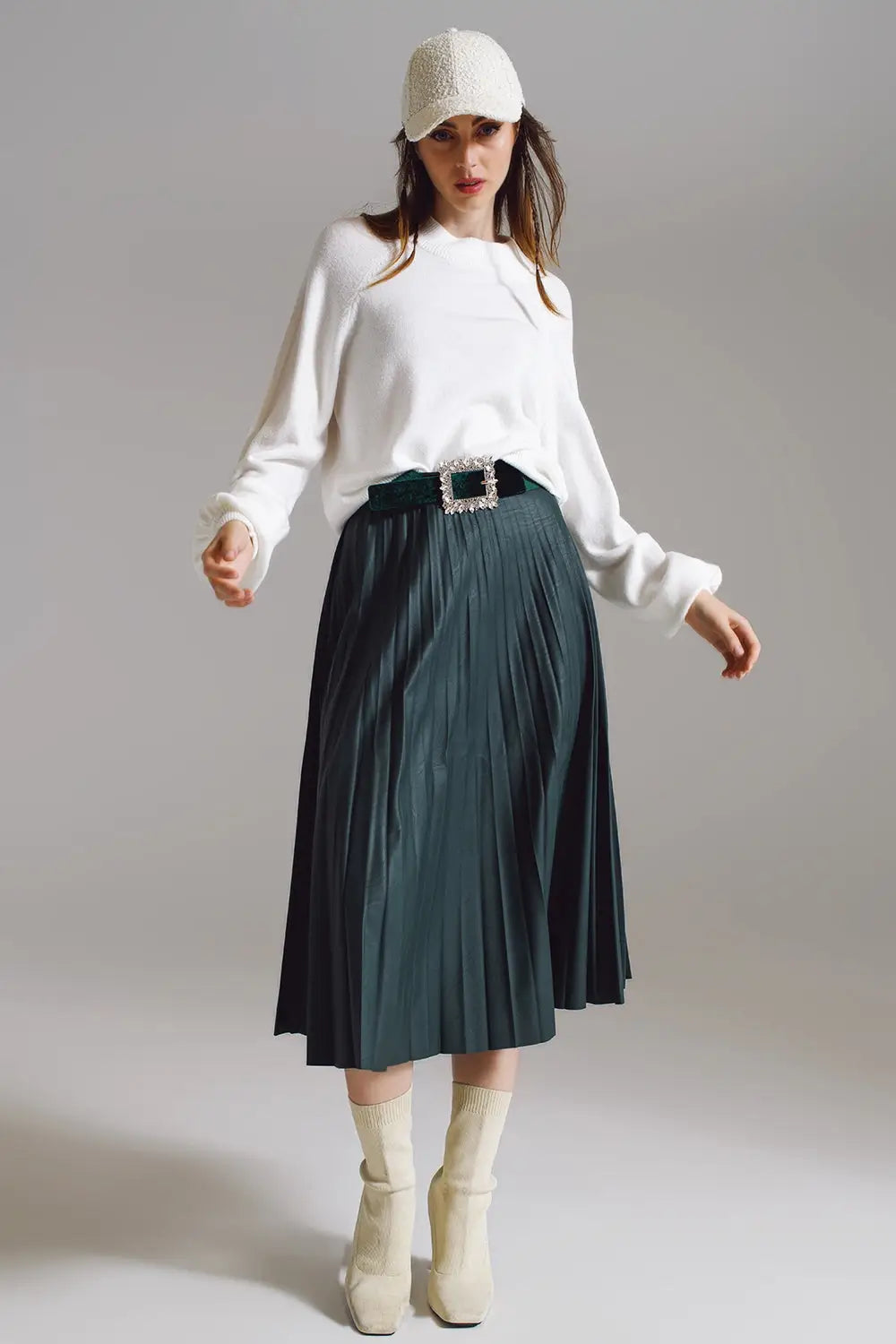 relaxed style white jumper with balloon sleeves - CREAM / ONE - Sweaters