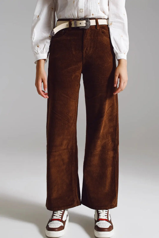 Cropped cord pants in brown - Pants Colored Jeans