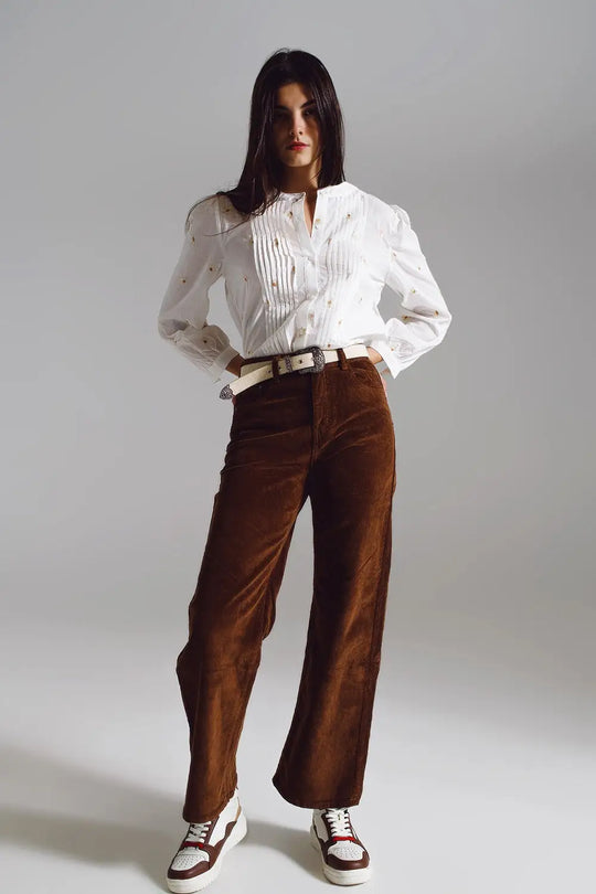 Cropped cord pants in brown - Pants Colored Jeans