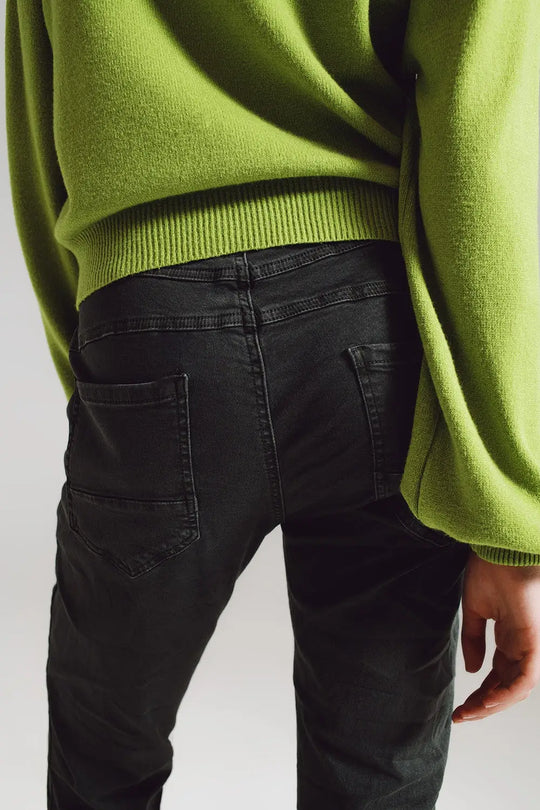 Skinny jeans with visible buttons in military green - Colored Jeans