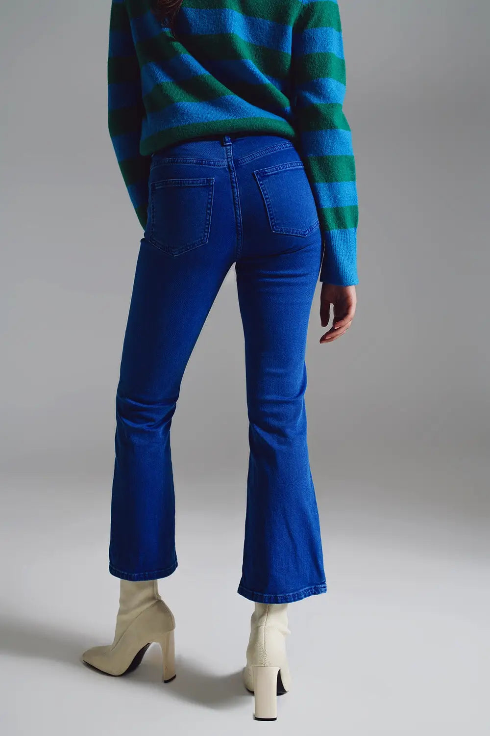 High waist flair jeans in blue - Pants