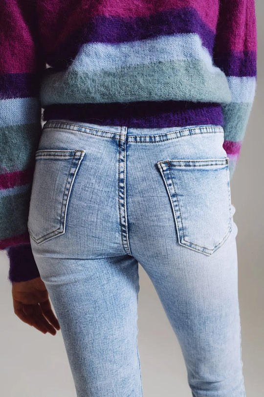Super skinny jeans in mid rise in light blue wash