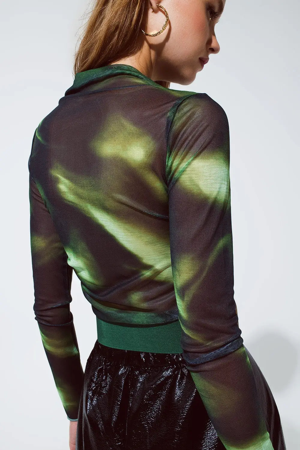 Tie-die top in green and black - T-Shirts Tops