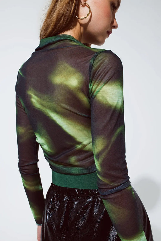 Tie-die top in green and black - T-Shirts Tops