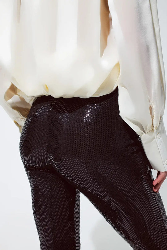 Sequin Leggings in Black - Pants