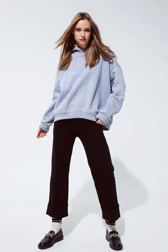 Straight leg jeans in black with folded trouser legs - Colored Jeans