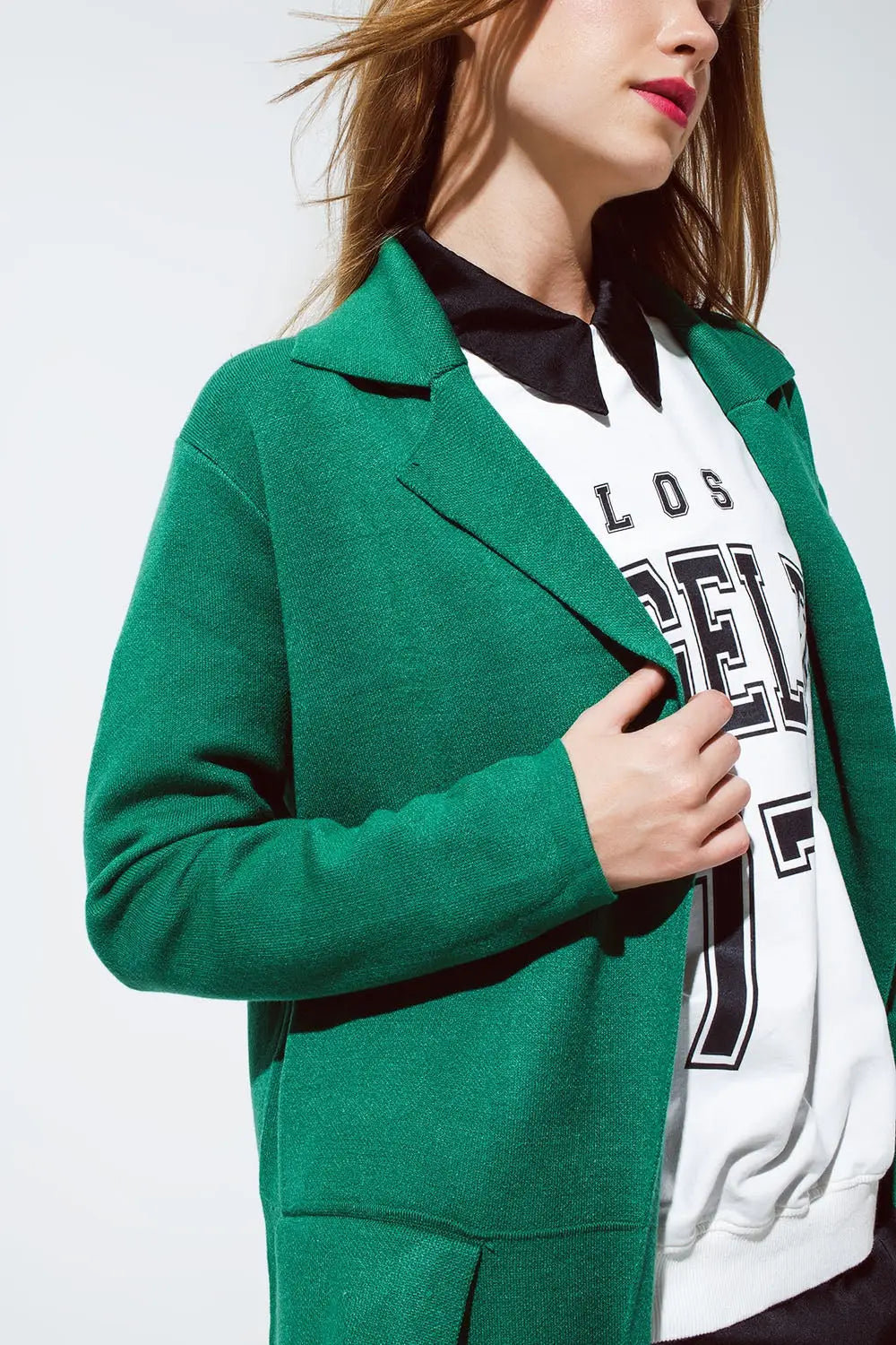 Oversized collar maxi cardigan in green - GREEN / ONE - Cardigans