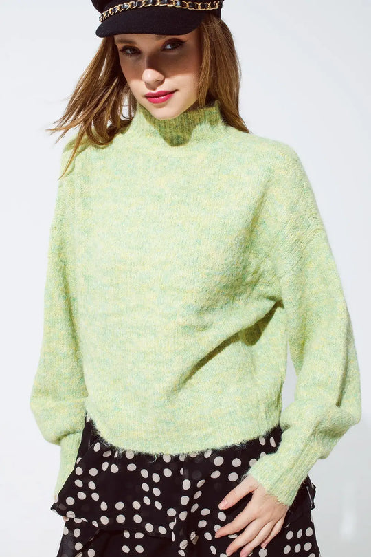light Green Soft Knit sweater - Sweaters