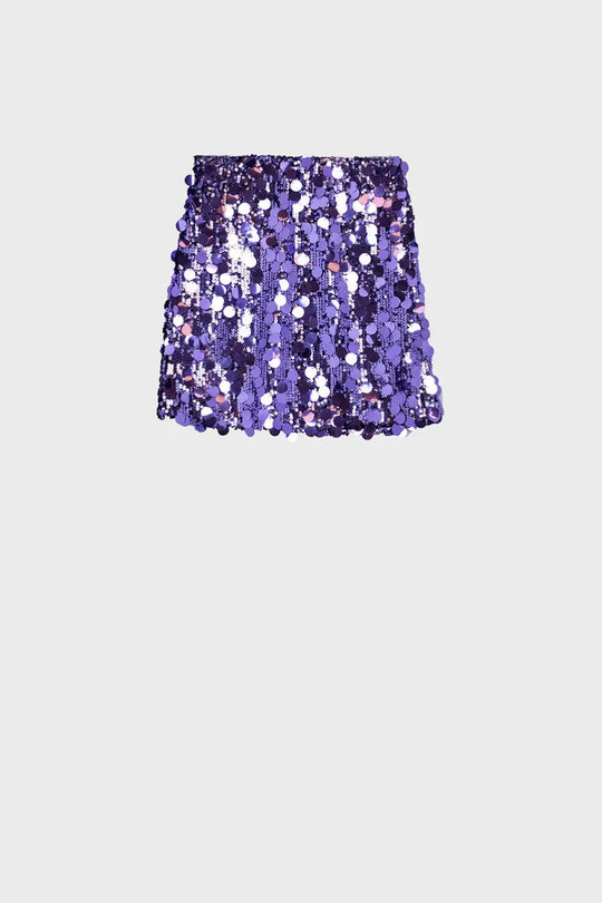 Big sequin mini skirt in purple - Skirts