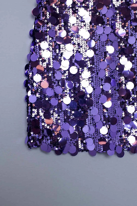 Big sequin mini skirt in purple - Skirts