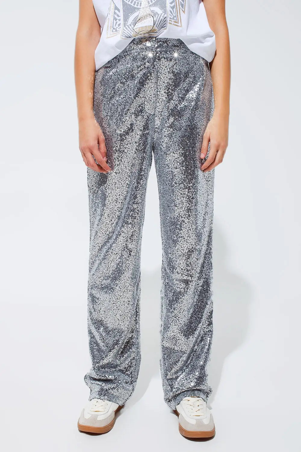 Silver sequin trouser - Pants