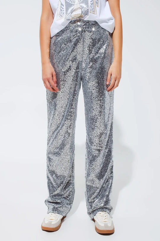 Silver sequin trouser - Pants