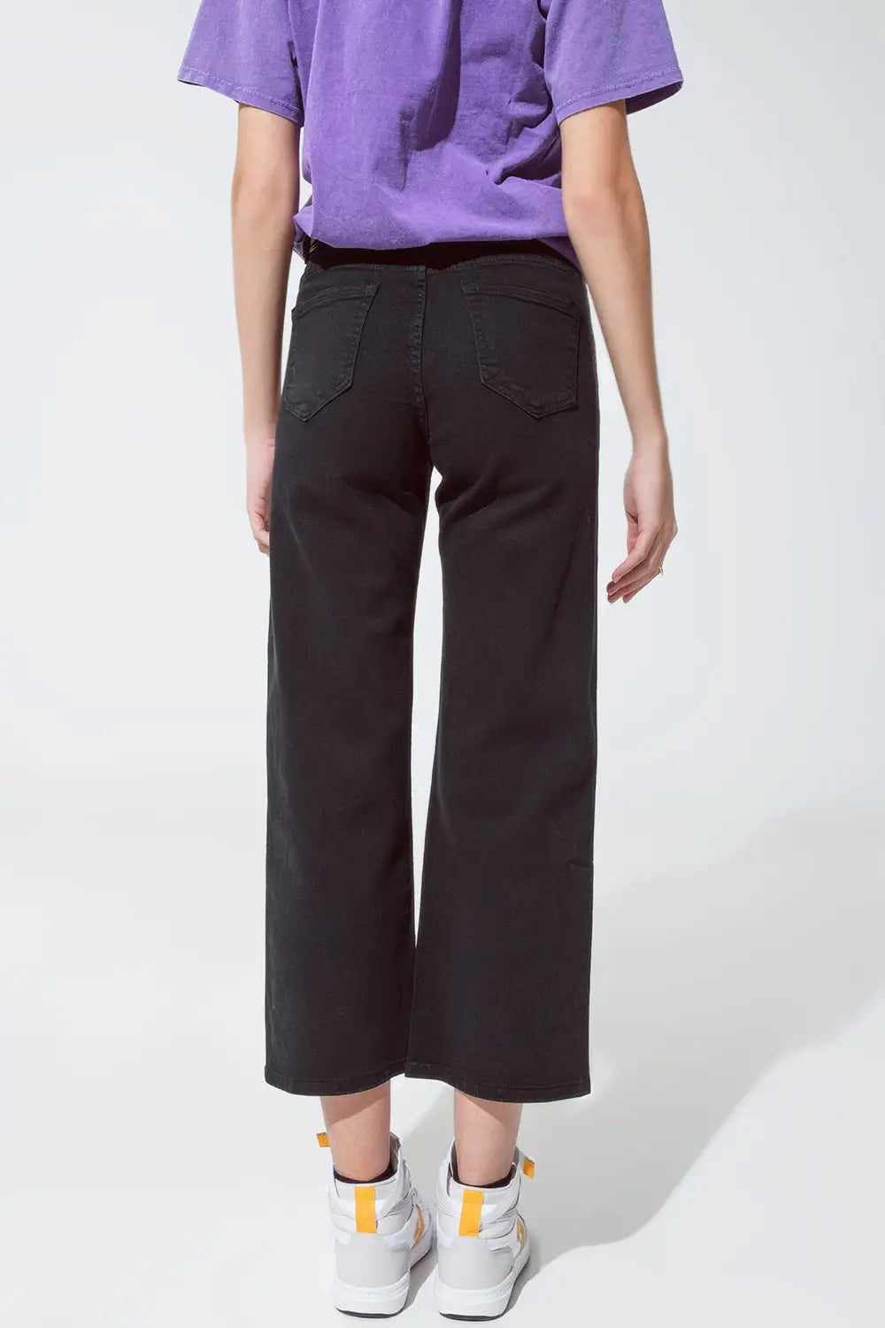 Black straight leg jeans with gold metallic glow - Colored Jeans