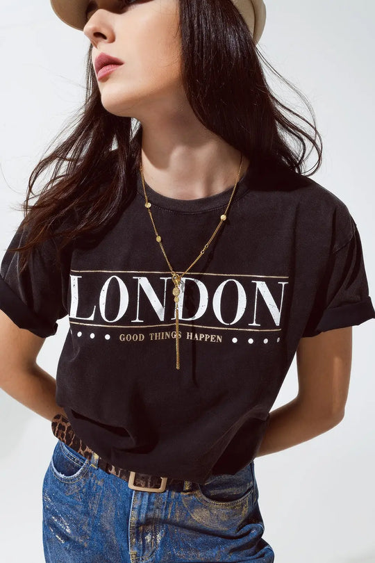 Gold Necklace with beads and Fringe Chain Detail - GOLD