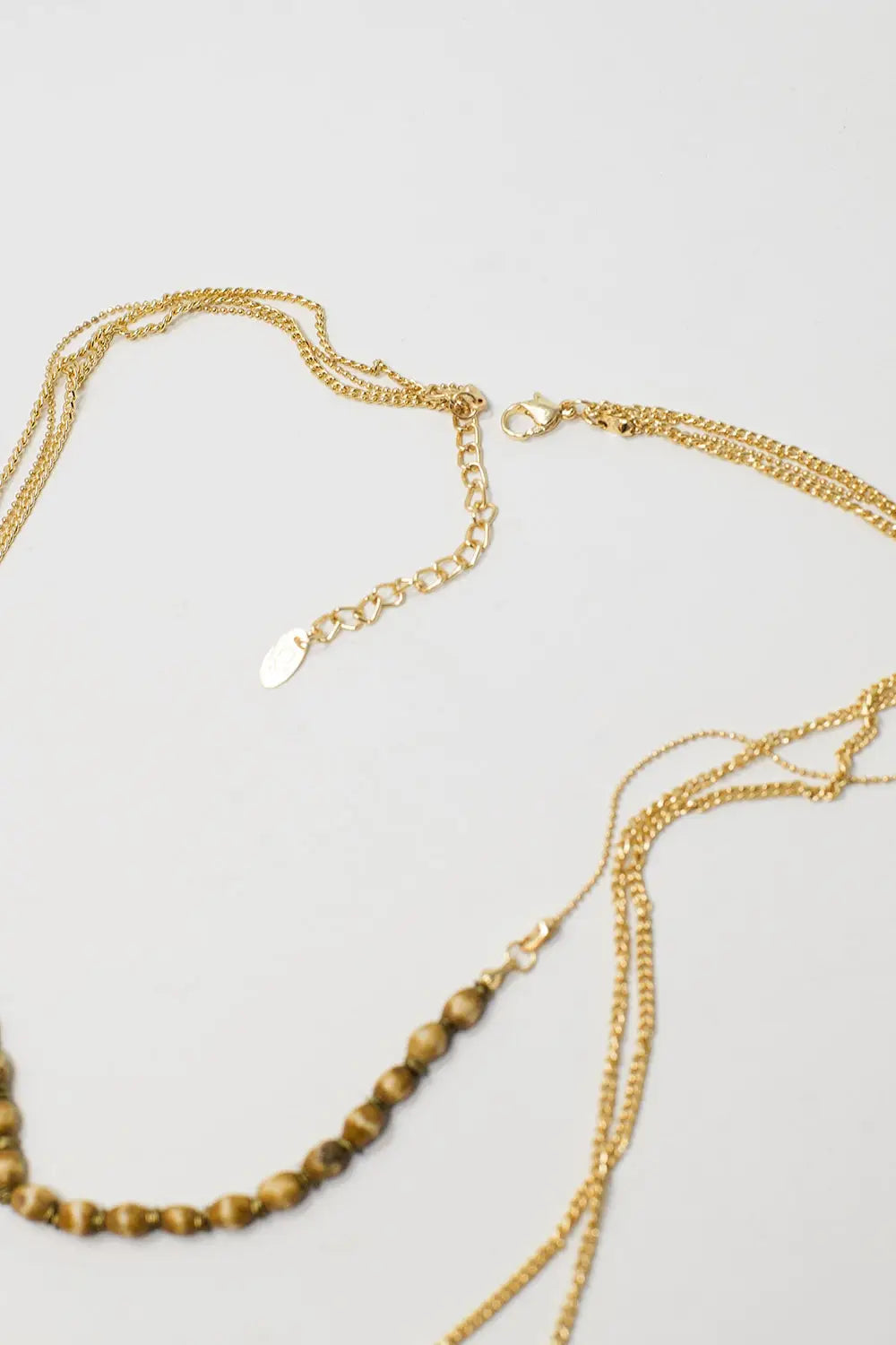 3 in 1 Necklace With Golden Beads In Different Shapes and Sizes - GOLD
