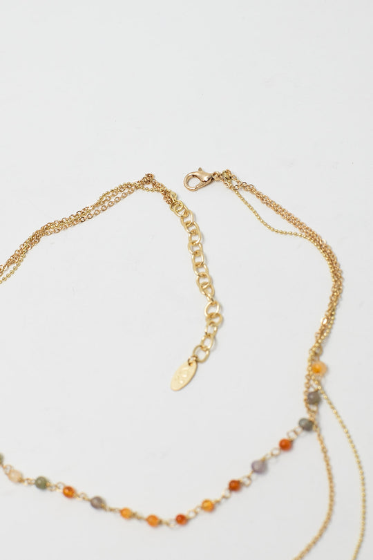 3 In 1 Necklace with Star Charm and Multicolor Beads.