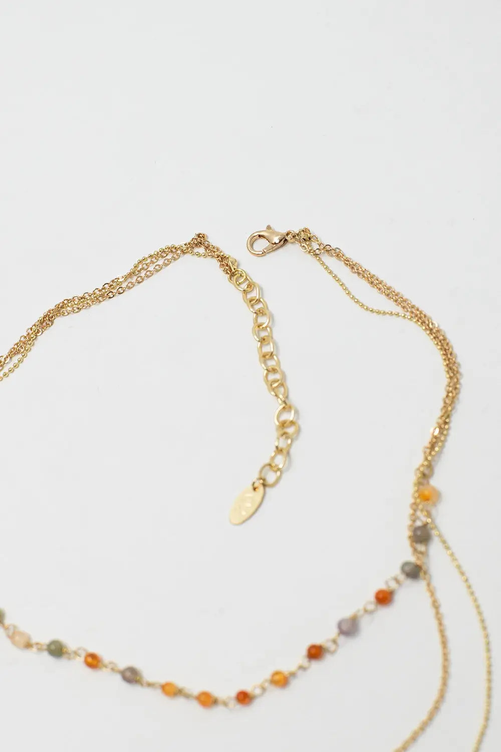3 In 1 Necklace with Star Charm and Multicolor Beads. - GOLD