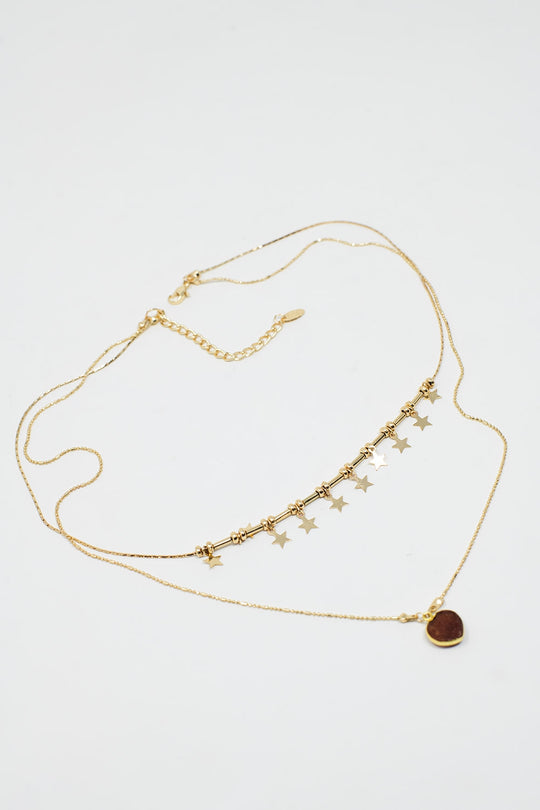 2 in 1 Necklace with Star and Heart Charms
