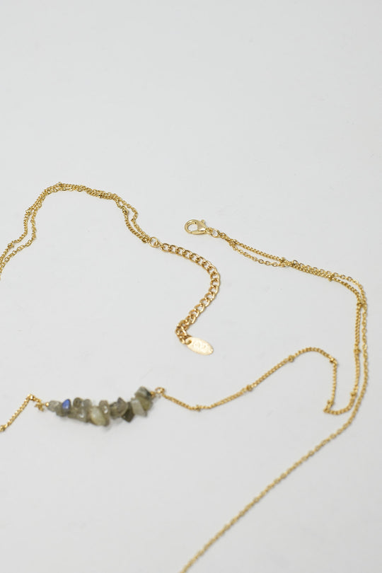 2 in 1 Necklace with Grey and White Crystals