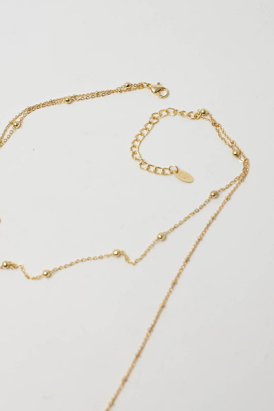 2 in 1 Necklace with Blue and Golden Beads
