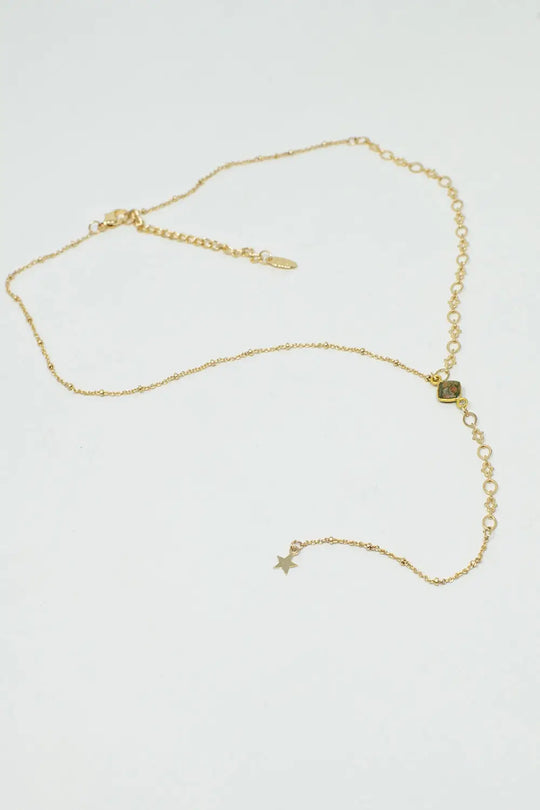 Dainty golden necklace with very sutil and beautiful star charm - GOLD