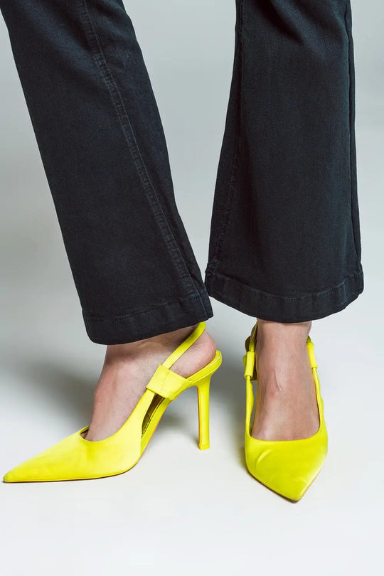 Skinny Flared Jeans With Double Button Detail in Black - Colored Jeans