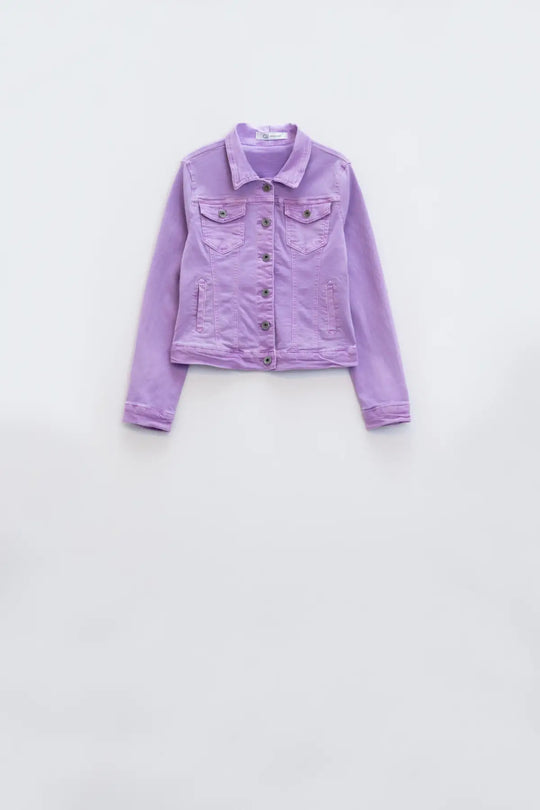 Slim denim trucker jacket in Lilac - Jackets