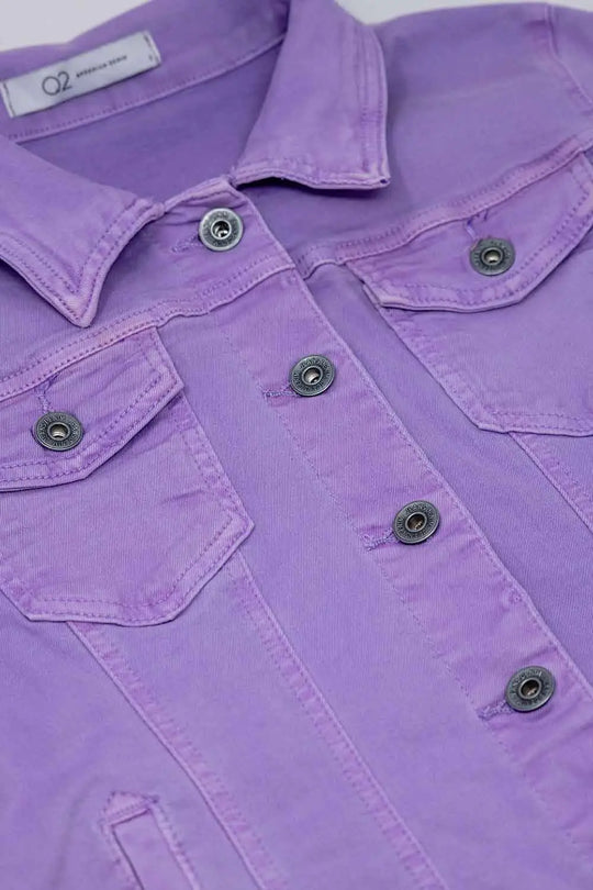 Slim denim trucker jacket in Lilac - Jackets