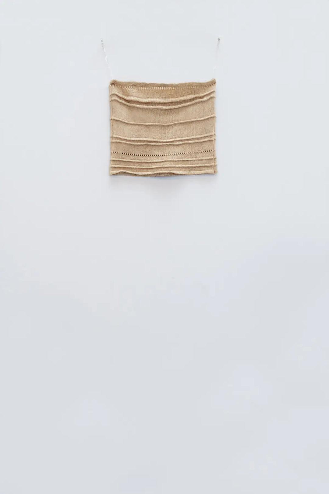 Strapless Knitted bodycon Top In Beige - BEIGE / ONE - Tops