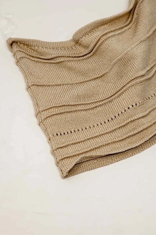 Strapless Knitted bodycon Top In Beige - BEIGE / ONE - Tops