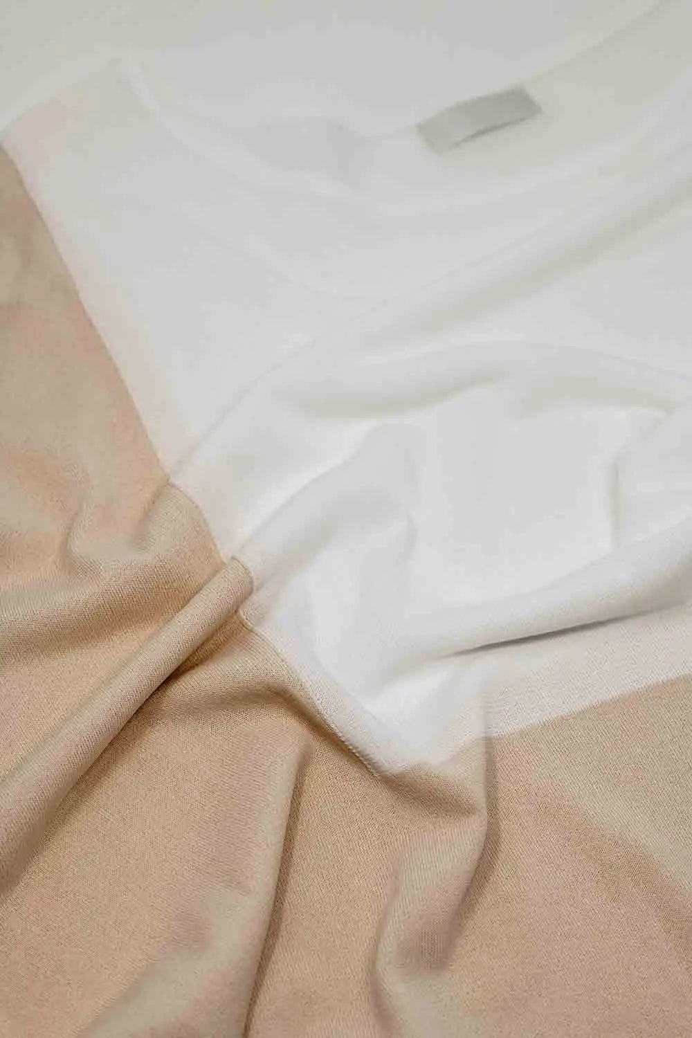 Color Block Bat Wing Sweater In White and Beige - BEIGE / ONE - Sweaters