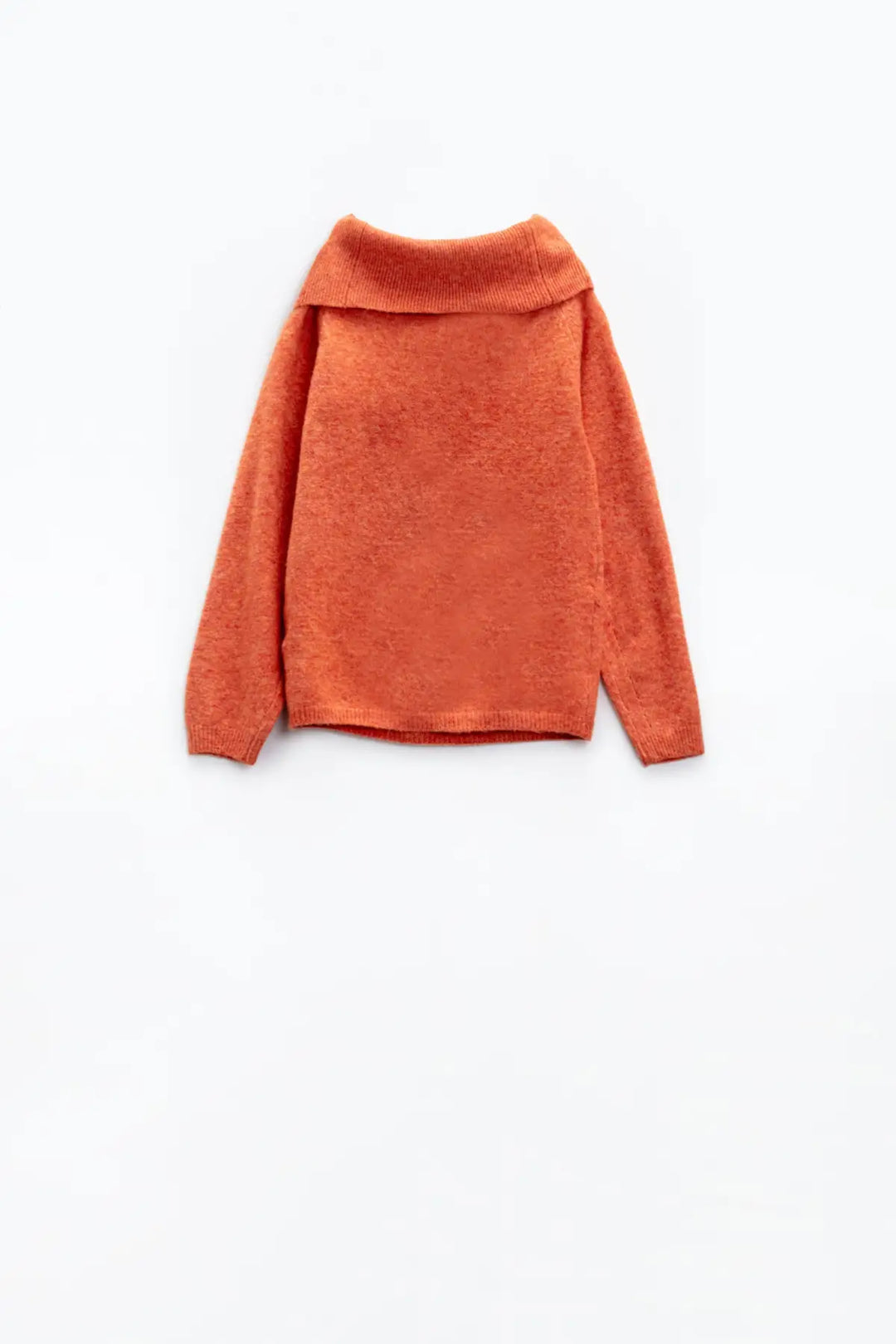 Orange sweater with boat neckline - ORANGE / ONE - Sweaters