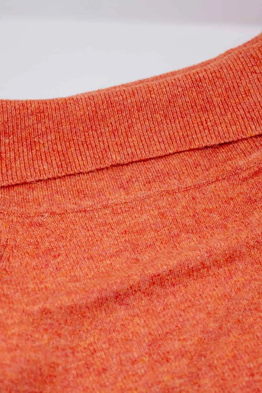Orange sweater with boat neckline - ORANGE / ONE - Sweaters