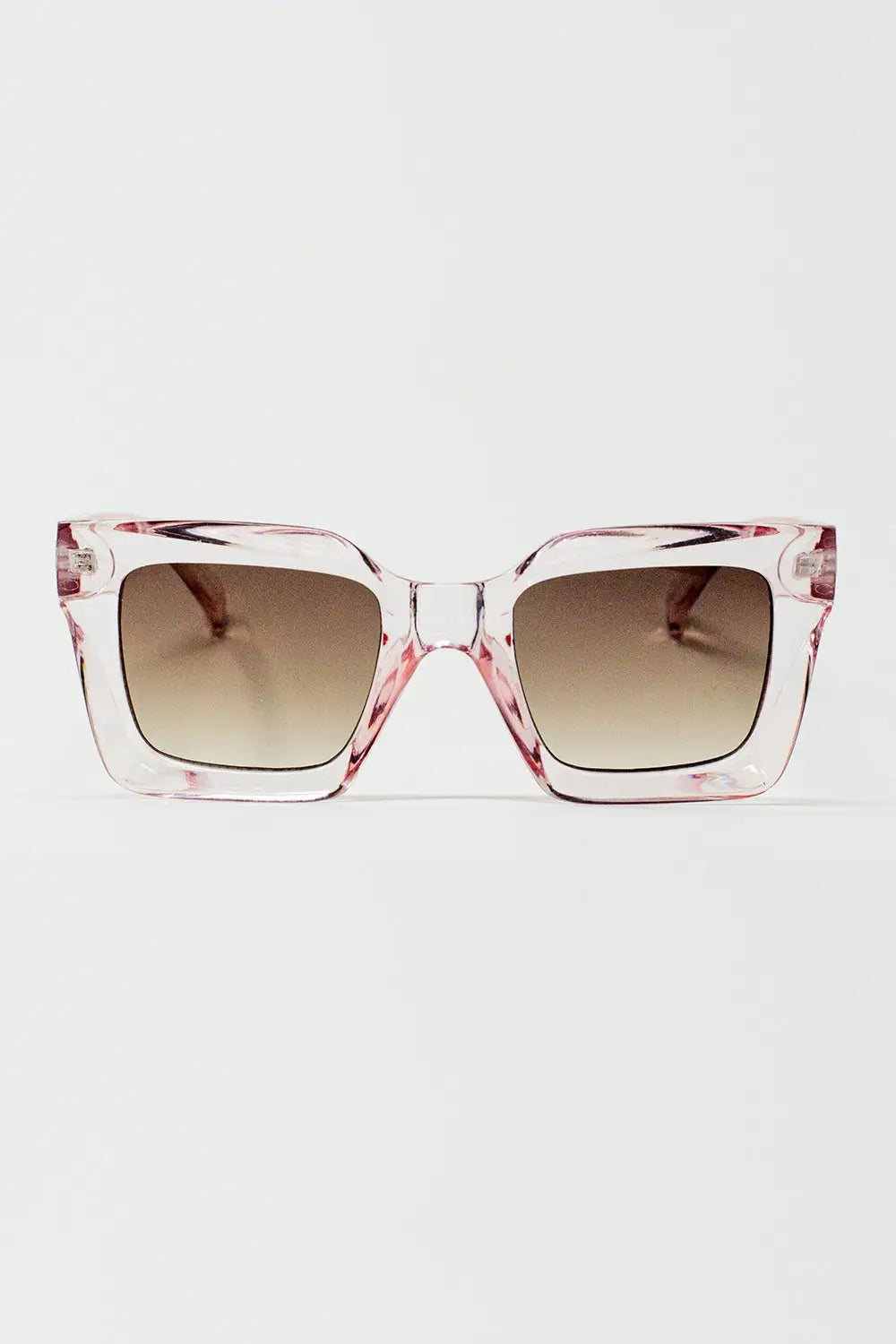 Q2 90's Squared Sunglasses in Pink