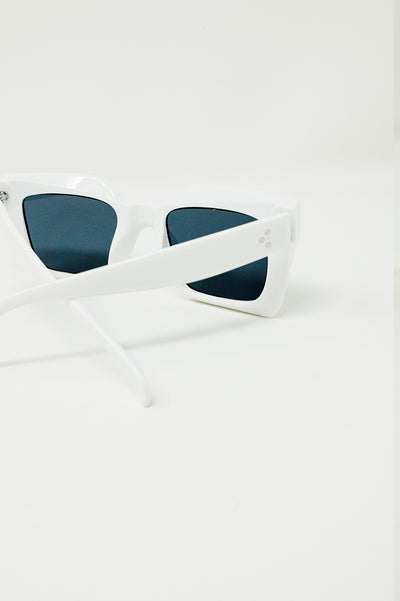 90's Squared Sunglasses in white