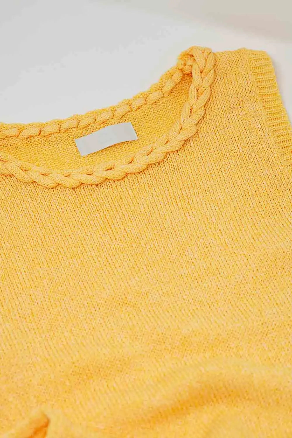 Knitted Midi Dress With Braided Detail in Yellow - YELLOW / ONE - Dresses