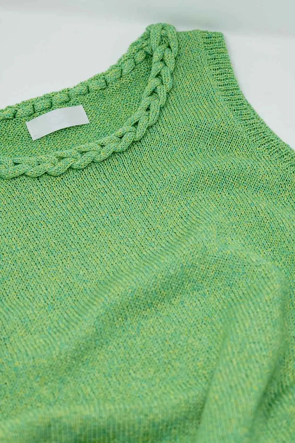 Knitted Midi Dress With Braided Detail in Green - GREEN / ONE - Dresses