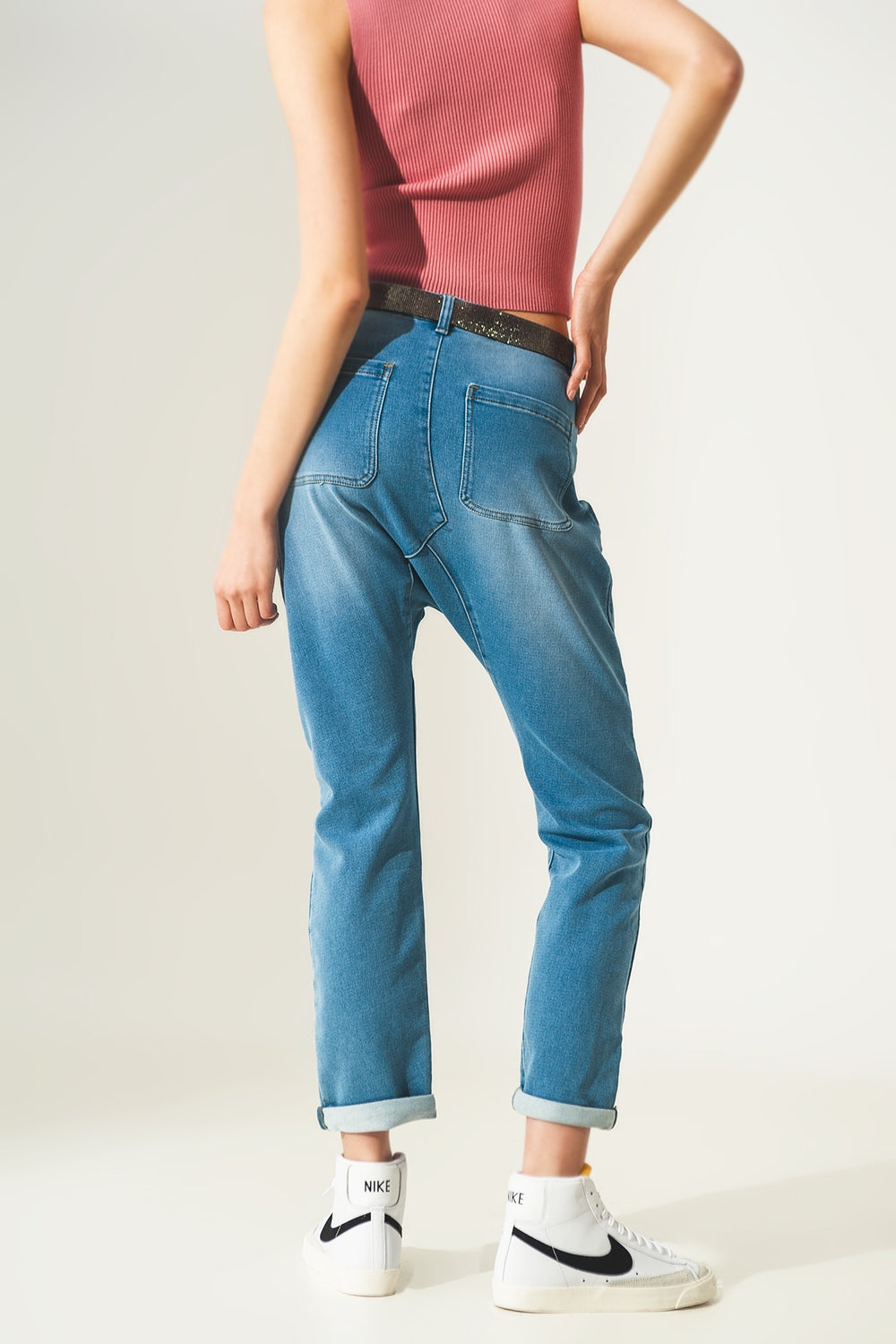 90s baggy jeans in blue vintage wash