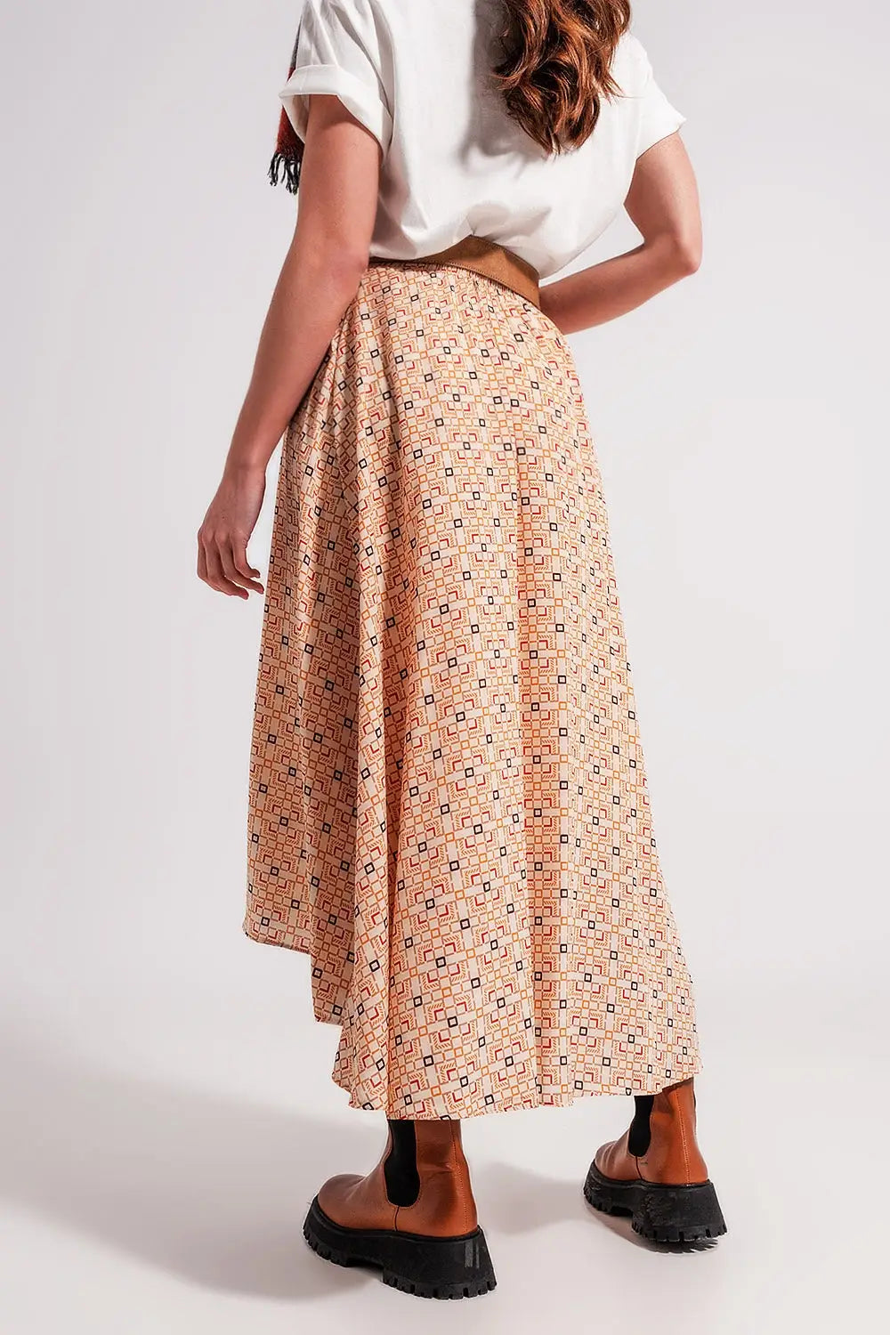 90s Midi skirt in geo print - Skirts