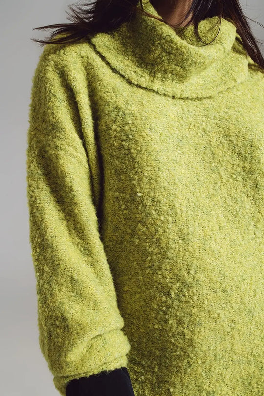 Sweater in green with a bardot neck. - GREEN / ONE - Sweaters