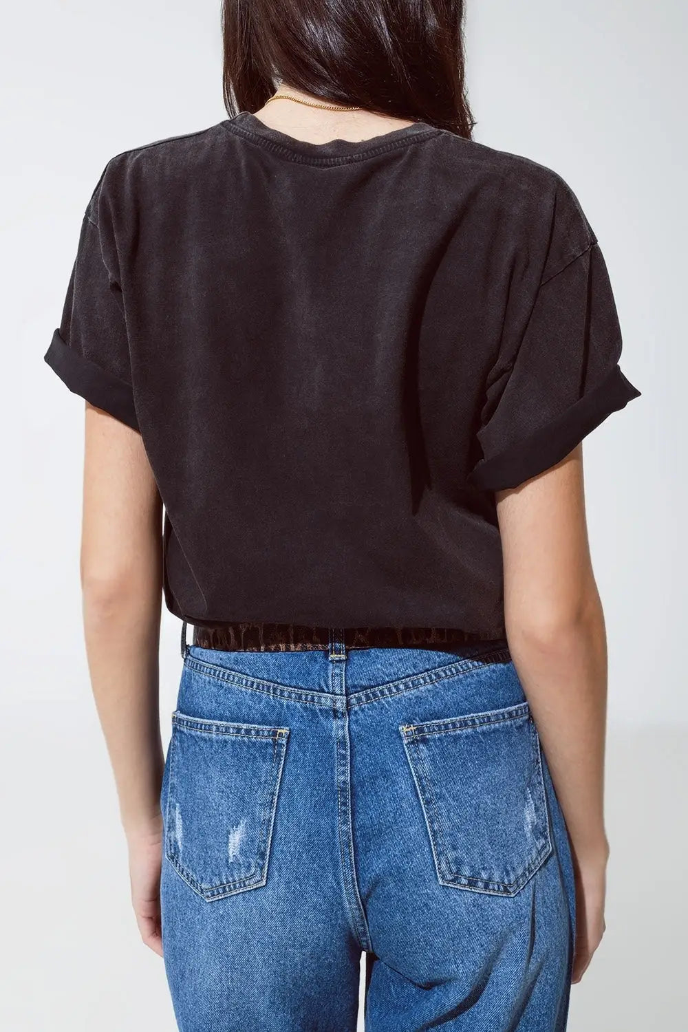 relaxed fit T-shirt in washed black with london logo - BLACK / ONE - T-Shirts
