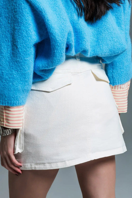 Cargo mini skirt in white - Skirts
