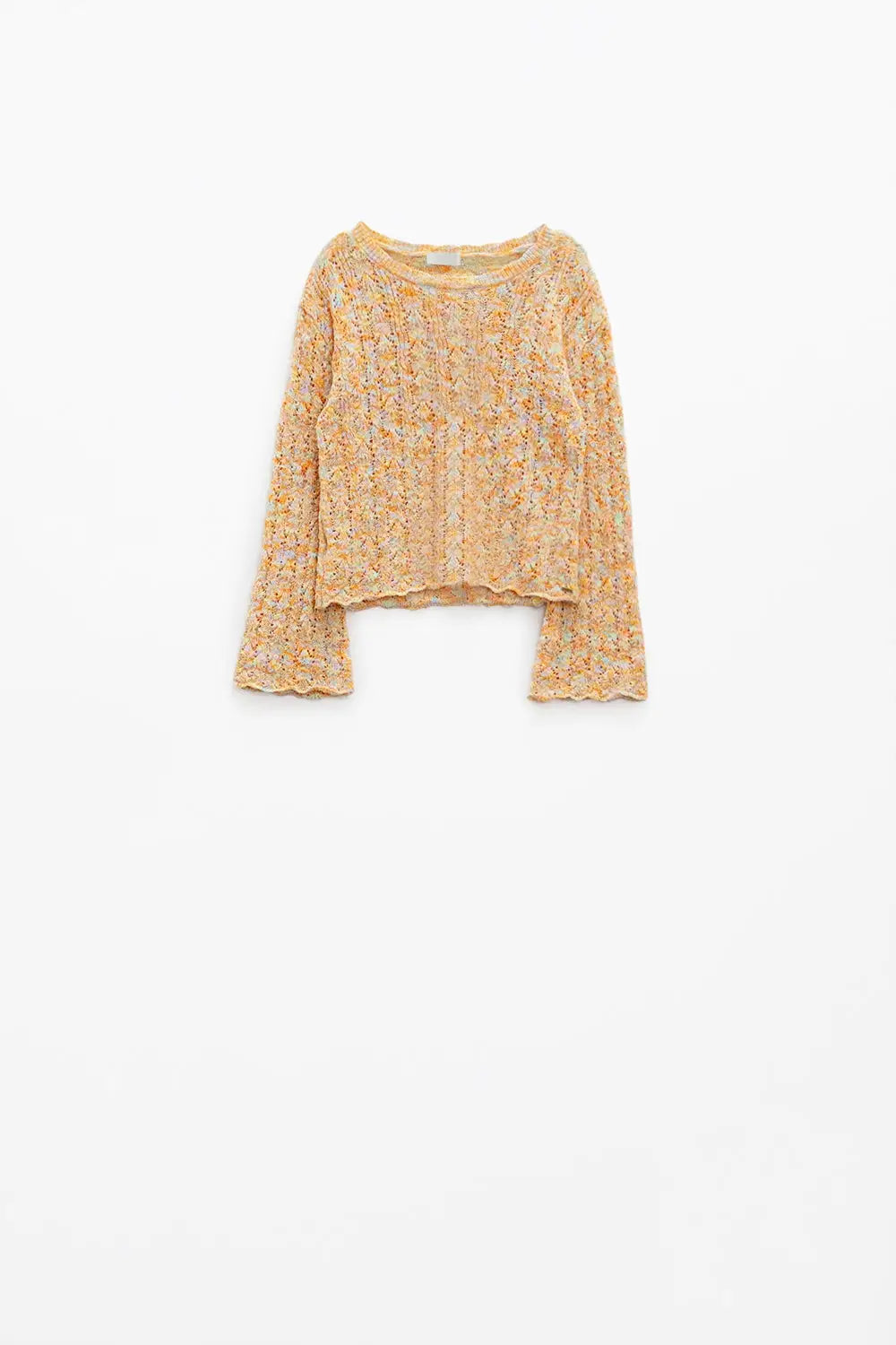 Multicolor Sweater With Flared Sleeves - Sweaters